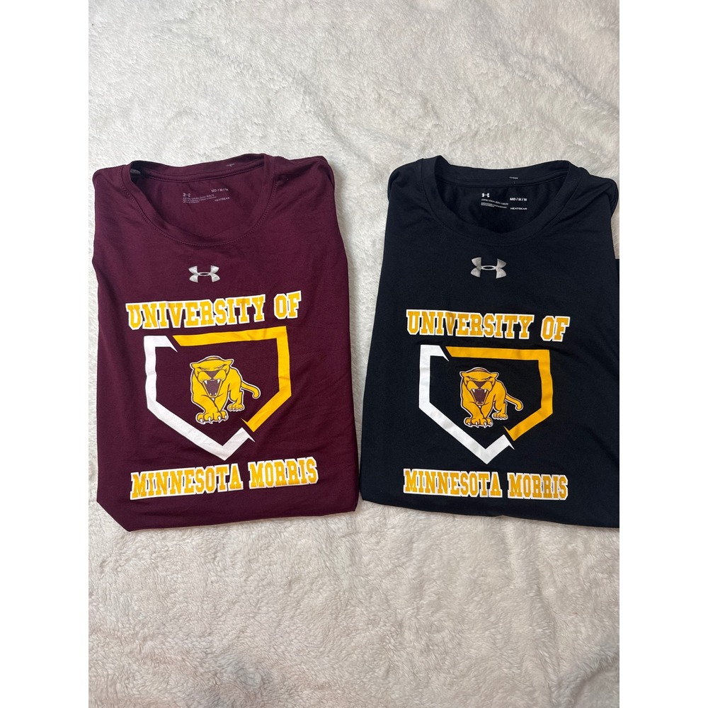 Under Armour UMN Morris Shirts Mens Medium Maroon and Black Excellent HeatGear